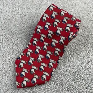 VINTAGE Brooks Brothers Neck Tie Red Elephant Silk Makers Made‎ in USA 57x3.5
